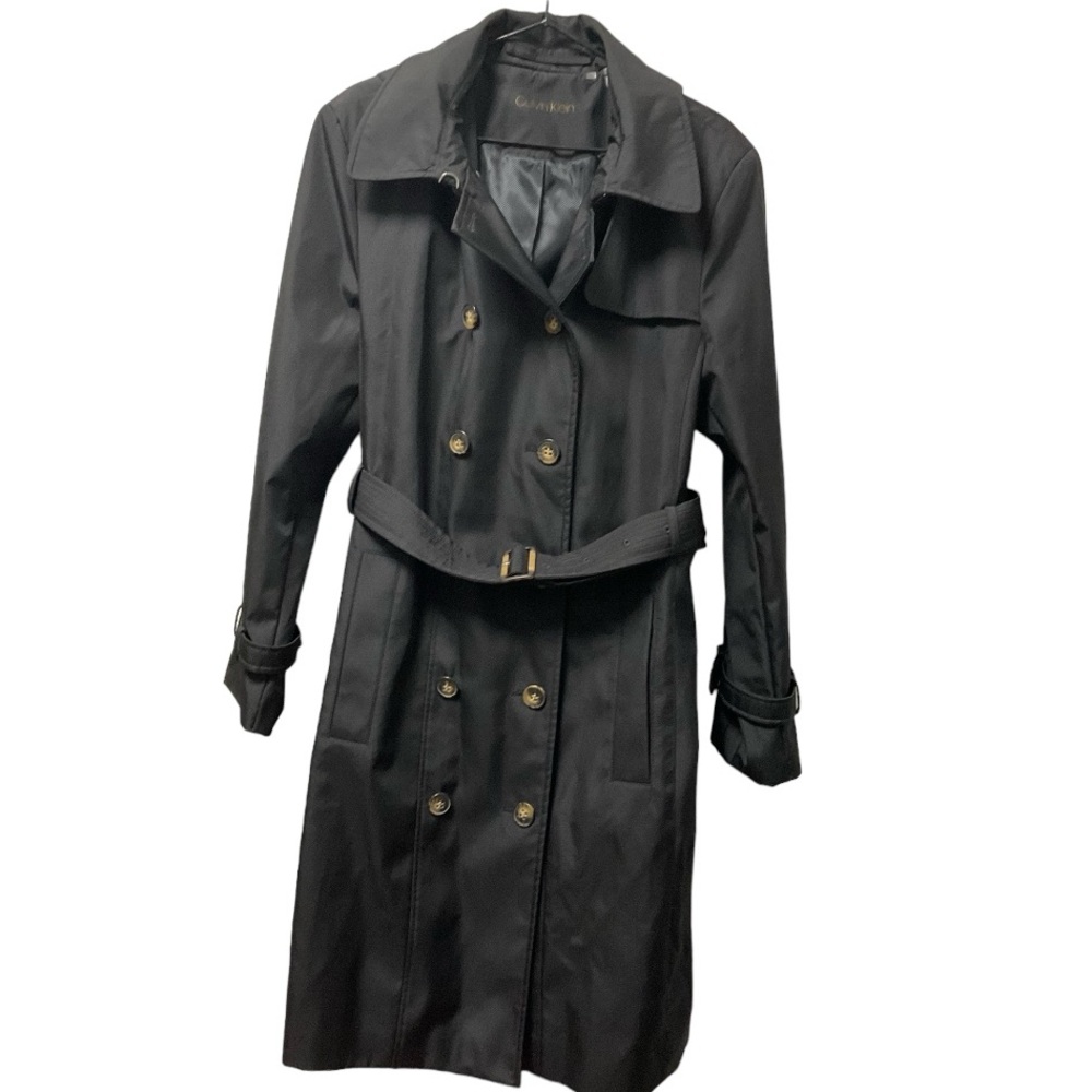 Calvin Klein Stylish Hooded Belted Button Down Long Rainproof Trench Coat! - Picture 5 of 5